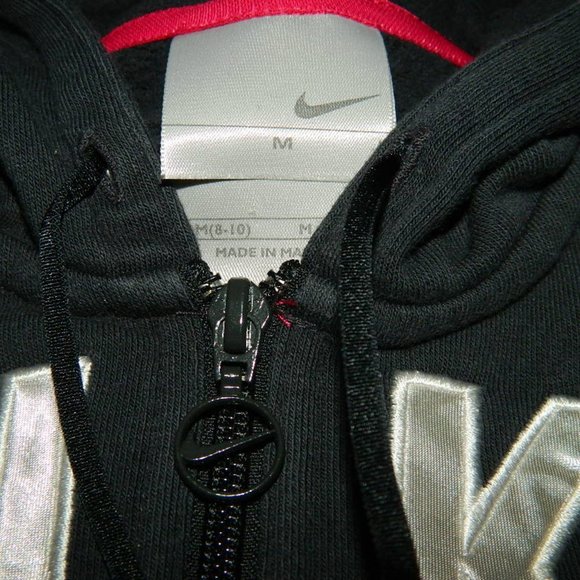 Vintage Nike Hoodie Track Jacket Dark Grey w/Satin Detail Trim , Med - Picture 3 of 10